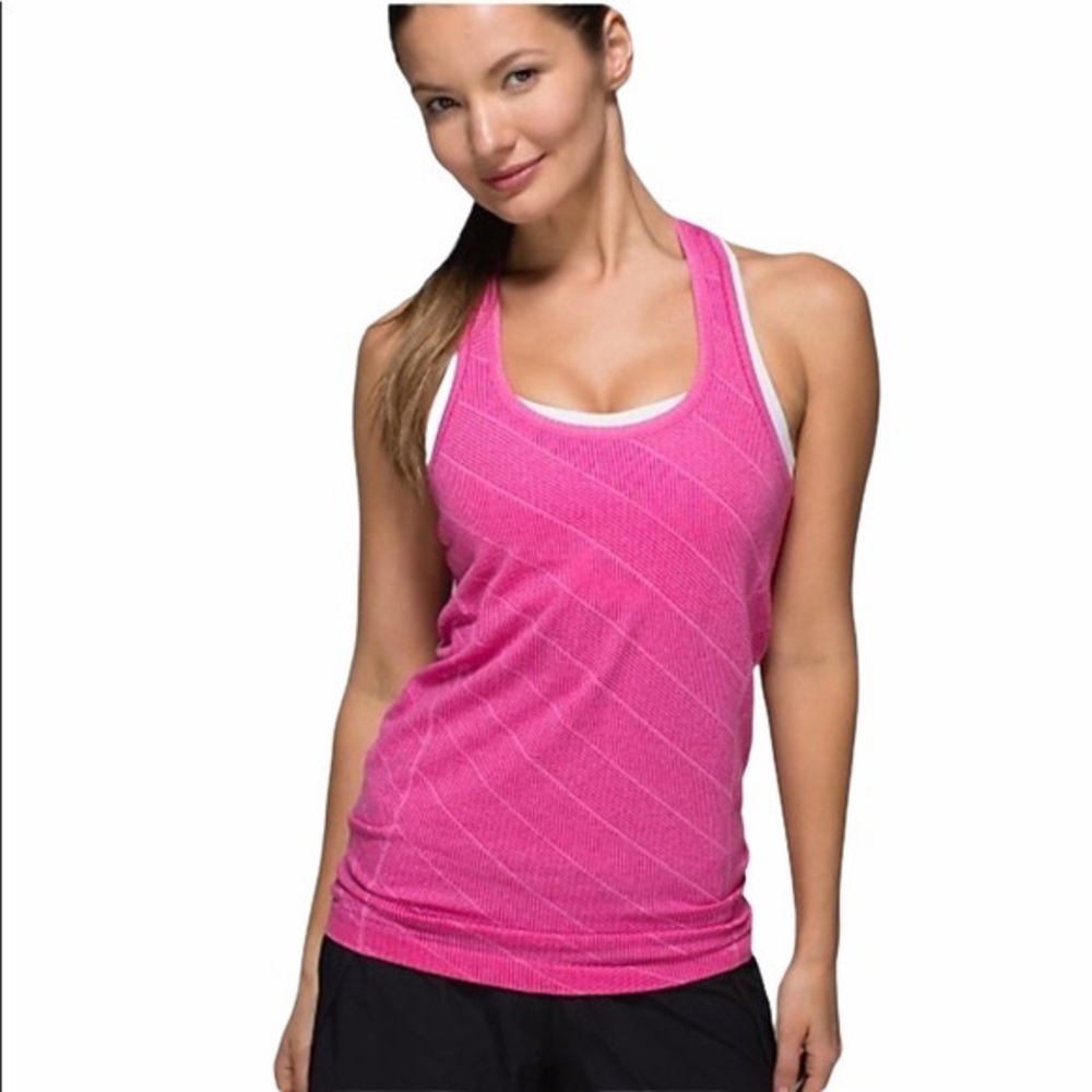 Lululemon Run Swiftly Tech Racerback Heathered Jewelled Magenta Size 8